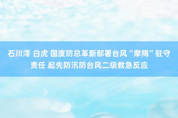 石川澪 白虎 国度防总革新部署台风“摩羯”驻守责任 起先防汛防台风二级救急反应