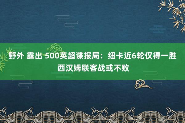 野外 露出 500英超谍报局：纽卡近6轮仅得一胜 西汉姆联客战或不败