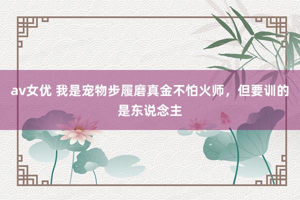 av女优 我是宠物步履磨真金不怕火师，但要训的是东说念主