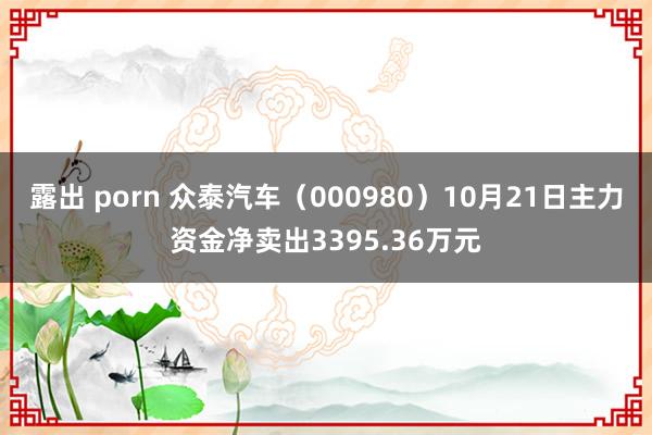 露出 porn 众泰汽车（000980）10月21日主力资金净卖出3395.36万元