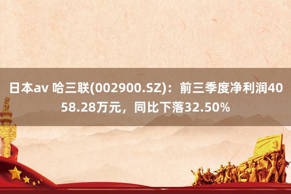 日本av 哈三联(002900.SZ)：前三季度净利润4058.28万元，同比下落32.50%