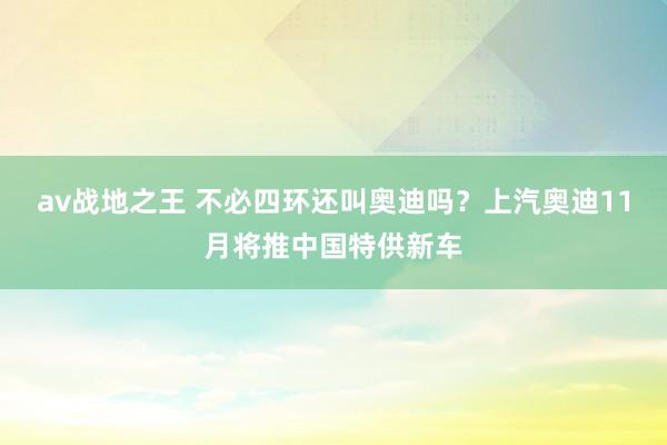 av战地之王 不必四环还叫奥迪吗？上汽奥迪11月将推中国特供新车