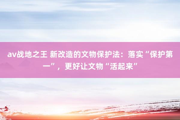 av战地之王 新改造的文物保护法：落实“保护第一”，更好让文物“活起来”