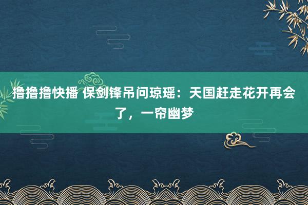 撸撸撸快播 保剑锋吊问琼瑶：天国赶走花开再会了，一帘幽梦