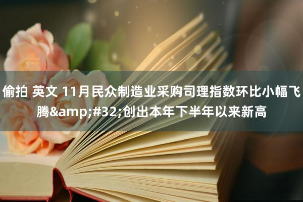 偷拍 英文 11月民众制造业采购司理指数环比小幅飞腾&#32;创出本年下半年以来新高