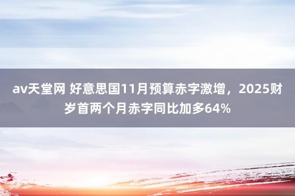 av天堂网 好意思国11月预算赤字激增，2025财岁首两个月赤字同比加多64%