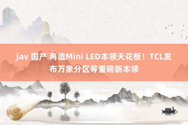 jav 国产 再造Mini LED本领天花板！TCL发布万象分区等重磅新本领