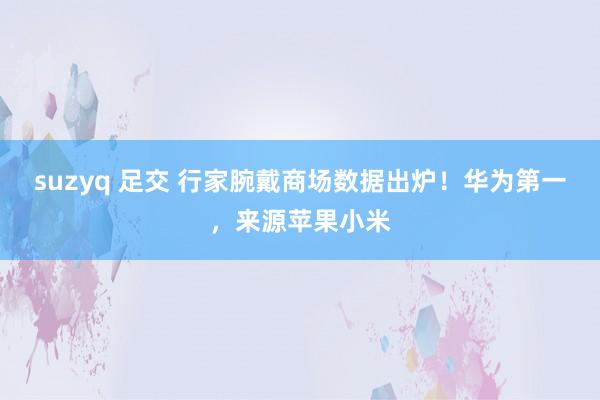 suzyq 足交 行家腕戴商场数据出炉！华为第一，来源苹果小米