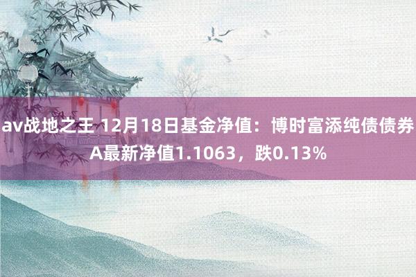 av战地之王 12月18日基金净值：博时富添纯债债券A最新净值1.1063，跌0.13%