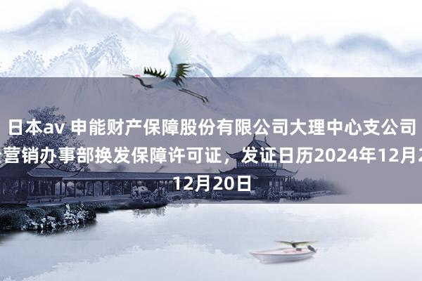 日本av 申能财产保障股份有限公司大理中心支公司祥云营销办事部换发保障许可证，发证日历2024年12月20日