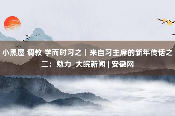 小黑屋 调教 学而时习之｜来自习主席的新年传话之二：勉力_大皖新闻 | 安徽网