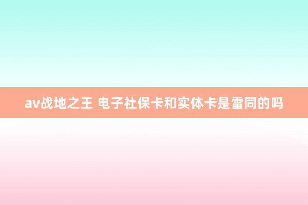 av战地之王 电子社保卡和实体卡是雷同的吗