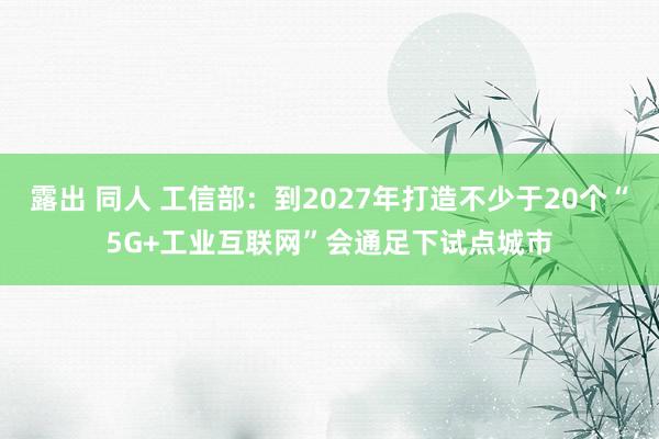 露出 同人 工信部：到2027年打造不少于20个“5G+工业互联网”会通足下试点城市