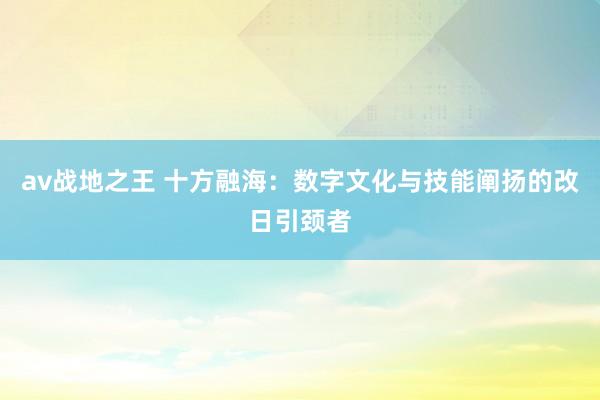 av战地之王 十方融海：数字文化与技能阐扬的改日引颈者