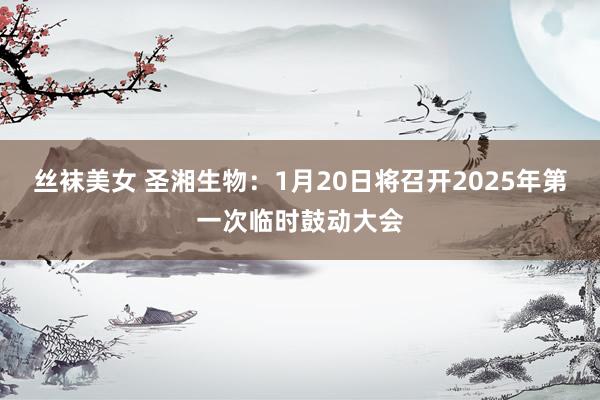 丝袜美女 圣湘生物：1月20日将召开2025年第一次临时鼓动大会