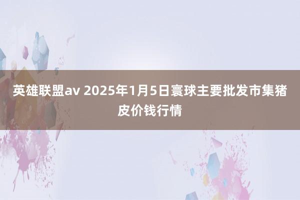 英雄联盟av 2025年1月5日寰球主要批发市集猪皮价钱行情