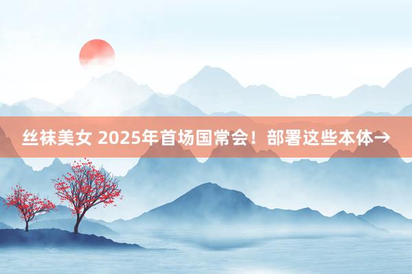 丝袜美女 2025年首场国常会！部署这些本体→