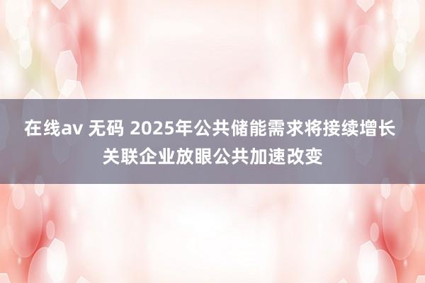 在线av 无码 2025年公共储能需求将接续增长 关联企业放眼公共加速改变