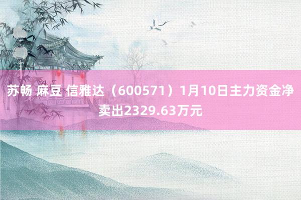 苏畅 麻豆 信雅达（600571）1月10日主力资金净卖出2329.63万元